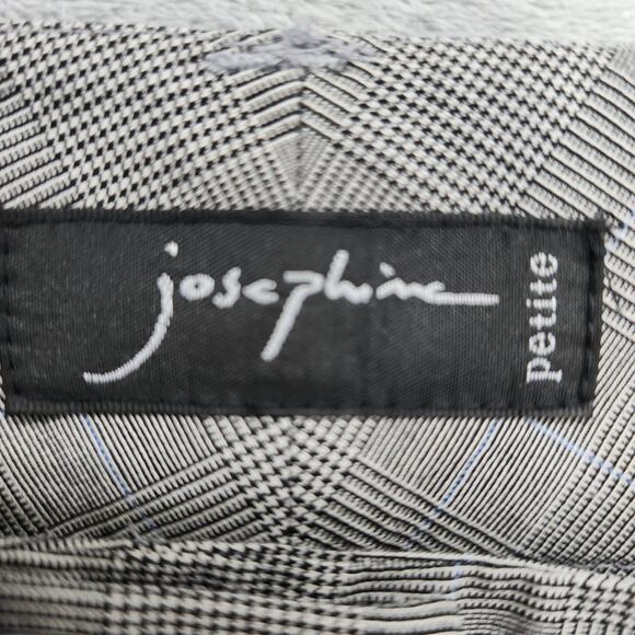 Josephine Pants Womens 12 P PETITE Black Blue Plaid Straight Trouser Leg Office - Picture 4 of 11